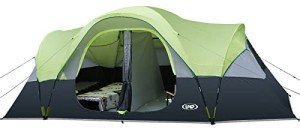 UNP Camping Tent 10-Person-Family Tents, 2 Room Tent, Parties, Music Festival Tent, Big, Easy Up, 5 Large Mesh Windows, Double Layer, Waterproof, Weather Resistant, 18ft x 9ft x78in