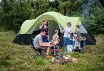 UNP Camping Tent 10-Person-Family Tents, 2 Room Tent, Parties, Music Festival Tent, Big, Easy Up, 5 Large Mesh Windows, Double Layer, Waterproof, Weather Resistant, 18ft x 9ft x78in