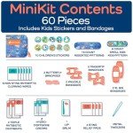 KeepGoing Small Travel First Aid Kit Kids – 60 Pc. Mini First Aid Kit for Purse, Diaper Bag, & Backpack with Latex-Free Bandages – 4 Oz., & 4.5 x 3.5 x 2 in, TSA-Approved
