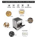 REDCAMP Wood Burning Folding Camp Stove Stainless Steel Grid, Portable Collapsible Backpacking Stove Survival Rocket Stove for Hiking Outdoor Tent Camping Picnic BBQ, Samll