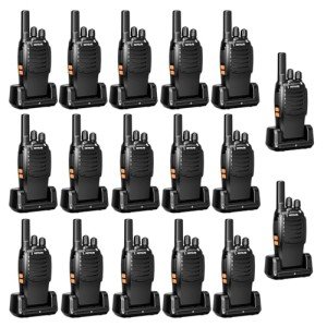 Retevis H-777 2 Way Radios Walkie Talkies Long Range, Rechargeable Two Way Radios, Hand Free Adults Walkie Talkies with Charging Base(Black, 20 Pack)