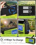 37000mWh Hand Crank Emergency Radio, AM FM NOAA Weather Alert Radio, Portable, Solar, 4 Charging Methods, 3-Mode Flashlight, Reading Lamp, SOS Alarm, Phone Charger for Winter Storm Emergency
