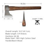 THRWCLUB Competition Throwing Axe, 3 Pack 16.5" Throwing Axes with 1065 High Carbon Steel & Wooden Handle, Perfect for Axe Throwing Game, Competition and Recreation, Gift for Men