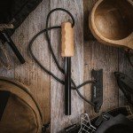 Überleben Kräftig Pro Ferro Rod Fire Starter for Survival w/Multi-Tool Fire Striker - 1/2" Thick Fire Steel, 20,000 Strikes - Waterproof Flint and Steel Camping Fire Starter w/Wood Handle, Lanyard