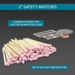 2" Light Pink Tip Safety Matches | Set of 100+ Bulk Artisan Matchsticks with Striker Stickers by Thankful Greetings | Decorative & Unique Candle Lighting, Home Decor, Wedding Giveaways, & Events