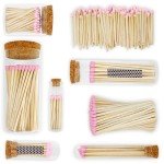 2" Light Pink Tip Safety Matches | Set of 100+ Bulk Artisan Matchsticks with Striker Stickers by Thankful Greetings | Decorative & Unique Candle Lighting, Home Decor, Wedding Giveaways, & Events