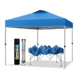 PHI VILLA Outdoor Pop up Canopy 10'x10' Tent Camping Sun Shelter-Series Party Tent, 100 Sq. Ft of Shade (Blue)
