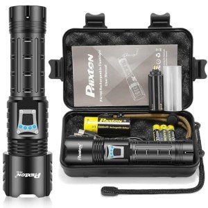 PHIXTON Rechargeable Flashlights High Lumens 1000000 Super Bright Long Range 3280FT, Long Lasting 15H Powerful USB C LED Strong Flash Light High Powered, Heavy Duty, Zoomable, for Home Camping Gift