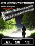 PHIXTON Rechargeable Flashlights High Lumens 1000000 Super Bright Long Range 3280FT, Long Lasting 15H Powerful USB C LED Strong Flash Light High Powered, Heavy Duty, Zoomable, for Home Camping Gift
