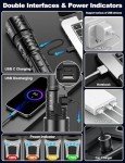 PHIXTON Rechargeable Flashlights High Lumens 1000000 Super Bright Long Range 3280FT, Long Lasting 15H Powerful USB C LED Strong Flash Light High Powered, Heavy Duty, Zoomable, for Home Camping Gift