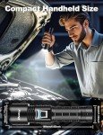 PHIXTON Rechargeable Flashlights High Lumens 1000000 Super Bright Long Range 3280FT, Long Lasting 15H Powerful USB C LED Strong Flash Light High Powered, Heavy Duty, Zoomable, for Home Camping Gift