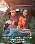 Ohuhu Sleeping Bags for Adults, Double Sleeping Bag with 2 Pillows Queen Size Two Person Sleeping Bag for Camping Hiking Backpacking Waterproof Sleeping Bag for Cold Weather & Warm