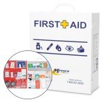 MFASCO OSHA/ANSI 2021 Class B Compliant First Aid Cabinet - Large 3-Shelf Wall Mount Kit for Office, Commercial Businesses - Complete Metal First Aid Box with Supplies - No Medications