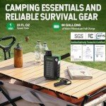 Greeshow Electric Portable Water Filter Camping with Solar Panel/Hand Crank/USB Charging/Emergency Light for Survival Hiking Backpacking Travel Outdoor, Phone Charger, GS-2811, 0.01 Micron 5-Stage