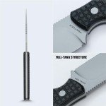 Vosteed Mink Fixed Blade Knives - 3.33’’ Nitro-V Blade with Sheath, Full-Tang Black Micarta Handle - EDC Knife Great for Outdoor Camping Hunting - D0101