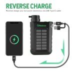 Greeshow Electric Portable Water Filter Camping with Solar Panel/Hand Crank/USB Charging/Emergency Light for Survival Hiking Backpacking Travel Outdoor, Phone Charger, GS-2811, 0.01 Micron 5-Stage