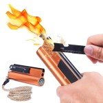 Flint and Steel Fire Starter Kit 7-in-1 Ferro Rod Fire Steel Bushcraft Equipment 4.3", Portable Survival Magnesium Kit with 36" Waterproof Wick Rope, Multi Tool Scraper, Compass for Camping Hiking