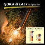 Flint and Steel Fire Starter Kit 7-in-1 Ferro Rod Fire Steel Bushcraft Equipment 4.3", Portable Survival Magnesium Kit with 36" Waterproof Wick Rope, Multi Tool Scraper, Compass for Camping Hiking
