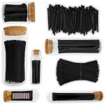 4" All Black Matches (100 Count, with Striking Stickers Included) | Decorative Unique & Fun for Your Home, Gifts, Accessories & Events | Premium Long Wood Safety Matches by Thankful Greetings
