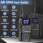 BAOFENG Radio 5RM Ham Radio10W Long Range Handheld AR-5RM Two Way Radio NOAA Weather Receiver Rechargeable Walkie Talkies Longe Range DTMF Copy Frequency 999CH with Type C Charging 2500mAh Battery