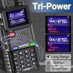 BAOFENG Radio 5RM Ham Radio10W Long Range Handheld AR-5RM Two Way Radio NOAA Weather Receiver Rechargeable Walkie Talkies Longe Range DTMF Copy Frequency 999CH with Type C Charging 2500mAh Battery