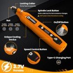 HARDELL Mini Cordless Rotary Tool, 5-Speed and USB Charging Rotary Tool Kit with 69 Accessories, Multi-Purpose 3.7V Power Rotary Tool for Sanding, Polishing, Drilling, Etching, Engraving, DIY Crafts