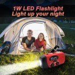 Hand Crank Emergency Radio, AM/FM/NOAA Weather Radio with 2000mAh/7400mWh Battery Operated, Solar Power Bank Radio Flashlight Cell Phone Charger, 4 Power Indicators, SOS Siren for Emergency Kit