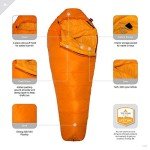 TETON Sports Altos-S 0F Ultralight Mummy Sleeping Bag for Camping, Hiking, Backpacking (Orange), 84 x 32 x 3"