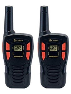 Cobra ACXT145 Compact Walkie Talkies - Rechargeable, Lightweight, 22 Channels, Long Range 16-Mile Two-Way Radio Set (2-Pack), black