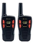 Cobra ACXT145 Compact Walkie Talkies - Rechargeable, Lightweight, 22 Channels, Long Range 16-Mile Two-Way Radio Set (2-Pack), black