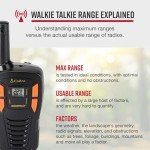 Cobra ACXT145 Compact Walkie Talkies - Rechargeable, Lightweight, 22 Channels, Long Range 16-Mile Two-Way Radio Set (2-Pack), black