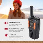 Cobra ACXT145 Compact Walkie Talkies - Rechargeable, Lightweight, 22 Channels, Long Range 16-Mile Two-Way Radio Set (2-Pack), black