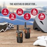 Cobra ACXT145 Compact Walkie Talkies - Rechargeable, Lightweight, 22 Channels, Long Range 16-Mile Two-Way Radio Set (2-Pack), black