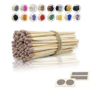 4" Inch Long Wooden Refill Matchsticks with Strike Stickers - Safety Matches Wholesale Bulk Loose by Chandler Studio (100 Pieces, Brown)