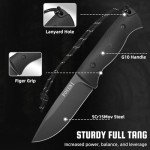 foyeni Bushcraft Survival Knife with Fire Starter and Kydex Sheath, 9.7" Full Tang Fixed Blade Hunting Knife with G10 Handle for Outdoor, Hunting, Fishing,Camping