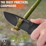 foyeni Bushcraft Survival Knife with Fire Starter and Kydex Sheath, 9.7" Full Tang Fixed Blade Hunting Knife with G10 Handle for Outdoor, Hunting, Fishing,Camping