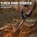 foyeni Bushcraft Survival Knife with Fire Starter and Kydex Sheath, 9.7" Full Tang Fixed Blade Hunting Knife with G10 Handle for Outdoor, Hunting, Fishing,Camping