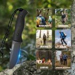 foyeni Bushcraft Survival Knife with Fire Starter and Kydex Sheath, 9.7" Full Tang Fixed Blade Hunting Knife with G10 Handle for Outdoor, Hunting, Fishing,Camping