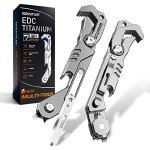 EDC Multitool 7 in 1 with knife, Wrench, Folding Knife, Screwdriver, Bottle Opene, Ruler, Urgent Car Window Breaker and Seatbelt Cutter, EDC Pocket Multi Tool for Gifts for Men (Bright silver)