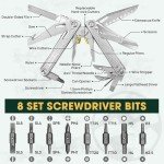 Multper Multitools Pliers Pro, Upgraded Multi Tool With Damascus Knife, Replaceable Wire Cutters and Screwdirver Set, Foldable Multitools with Scissors, Screwdriver, Ideal for Camping,Survival, Repair