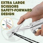Multper Multitools Pliers Pro, Upgraded Multi Tool With Damascus Knife, Replaceable Wire Cutters and Screwdirver Set, Foldable Multitools with Scissors, Screwdriver, Ideal for Camping,Survival, Repair