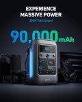 Anker SOLIX C300 DC Power Bank Station, Outdoor 288Wh (90,000mAh), Portable Power Station, LiFePO4 Battery, 300W Solar Generator, for Camping, Traveling, and Emergencies (No Wall Charger Included)
