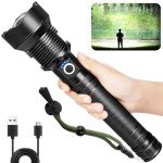 Cinlinso Flashlights High Lumens Rechargeable, 990,000 Lumens Super Bright Led Flashlight, Flash Light with 5 Modes, IPX6 Waterproof, Handheld Powerful Flashlight for hu∩ting, Camping, Emergencies