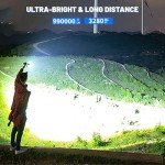Cinlinso Flashlights High Lumens Rechargeable, 990,000 Lumens Super Bright Led Flashlight, Flash Light with 5 Modes, IPX6 Waterproof, Handheld Powerful Flashlight for hu∩ting, Camping, Emergencies