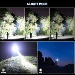 Cinlinso Flashlights High Lumens Rechargeable, 990,000 Lumens Super Bright Led Flashlight, Flash Light with 5 Modes, IPX6 Waterproof, Handheld Powerful Flashlight for hu∩ting, Camping, Emergencies