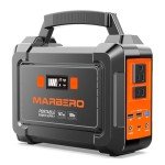Portable Power Station 100W MARBERO Camping Solar Generator 167Wh Power Bank with AC Outlet 110V with Multi-Output LED Flashlights for CPAP Home Camping Hurricane Emergency