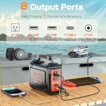 Portable Power Station 100W MARBERO Camping Solar Generator 167Wh Power Bank with AC Outlet 110V with Multi-Output LED Flashlights for CPAP Home Camping Hurricane Emergency