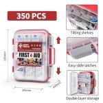 RHINO RESCUE 350 Pieces OSHA All-Purpose First Aid Kit, Home & Office Professional Medical Supplies, Ideal for Emergency, School, Business FSA HSA Eligible