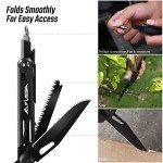 FLISSA Multitool, 16-in-1 Multitools with Sheath, Stainless Steel EDC Multitool, Pocket Knife, Bottle Opener, Screwdriver, Pocket Multi-Tool for Camping, Handwork, Hunting, Hiking, Fishing