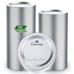 200pcs Regular Mouth Canning Lids, Canning Jar Lids for Ball, Kerr Jars, Split-Type Metal Mason Jar Lids for Canning, 100% Fit & Airtight 2.76" (70mm, Silver)